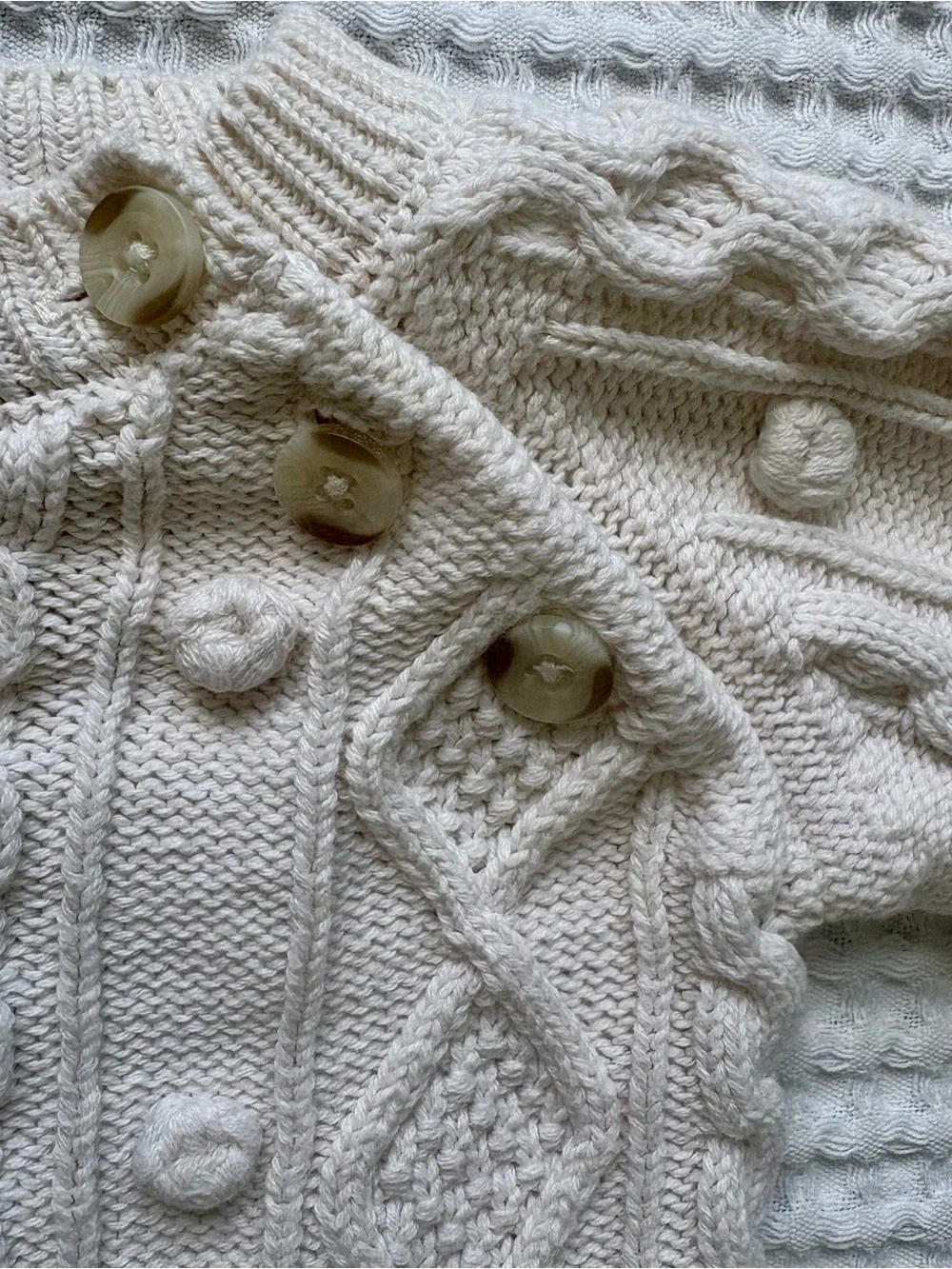 Gymboree Cable Knit Pom Pom Sweater & Pants Matching Set Cream Cotton 6-9 Months